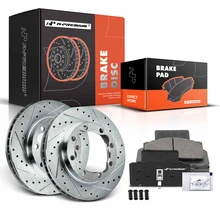 Front Drilled Rotors & Ceramic Brake Pads