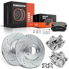 8 Pcs Front Drilled Brake Rotors & Pads + Brake Calipers