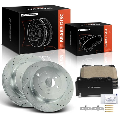 2 Pcs Rear Drilled Brake Rotors
