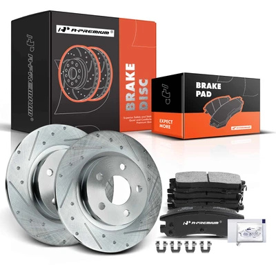 Rear Drilled Rotors & Ceramic Brake Pads
