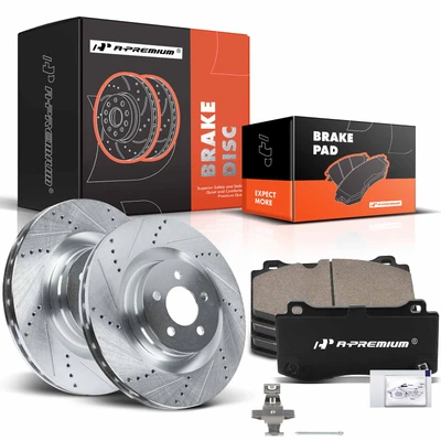 Front Drilled Rotors & Ceramic Brake Pads
