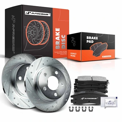 Rear Drilled Rotors & Ceramic Brake Pads