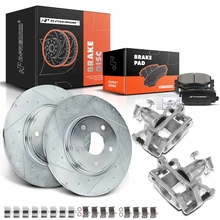 Rear Drilled Brake Rotors & Pads + Brake Calipers
