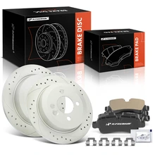 2007-2015 Mini Cooper Brake Rotors and Ceramic Brake Pad Set of 6 Rear Driver & Passenger A-Premium APBRPS1227