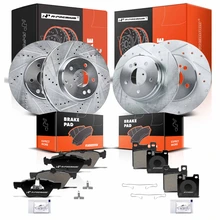 Front & Rear Drilled Rotors & Ceramic Brake Pads