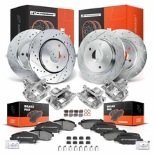 16 Pcs Front & Rear Drilled Brake Rotors & Pads + Brake Calipers