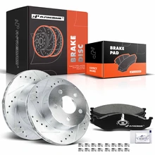 Front Drilled Rotors & Ceramic Brake Pads