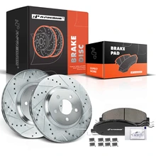 Front Drilled Rotors & Ceramic Brake Pads