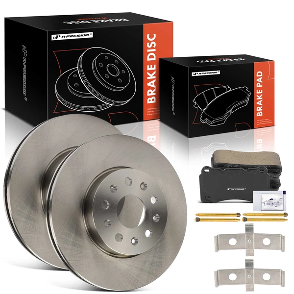 2017-2020 BMW 430i xDrive Gran Coupe Drilled & Slotted Disc Brake Rotors and Ceramic Pads Kit, 6 Pcs, Rear Driver & Passenger, A-Premium, APBRPS1520