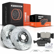 Front Drilled Rotors & Ceramic Brake Pads