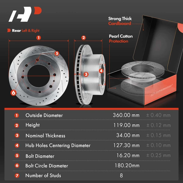 8-PC Brake Rotor + Brake Pad + Brake Caliper, Rear Driver & Passenger, 4-Piston, A-Premium APBRPS530