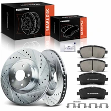 Front Drilled Rotors & Ceramic Brake Pads