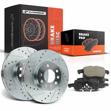 Front Drilled Rotors & Ceramic Brake Pads