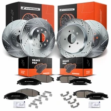 Front & Rear Drilled Rotors & Ceramic Brake Pads