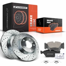 Front Drilled Rotors & Ceramic Brake Pads
