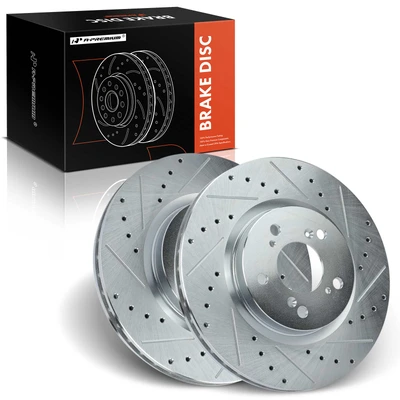 2005-2012 Acura RL Brake Rotor and Pad Kit, 6 Pcs, Front Driver & Passenger, A-Premium, APBRPS662