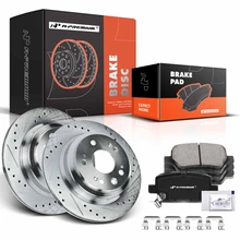 Rear Drilled Rotors & Ceramic Brake Pads