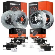 Front & Rear Drilled Rotors & Ceramic Brake Pads