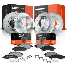 Front & Rear Drilled Rotors & Ceramic Brake Pads