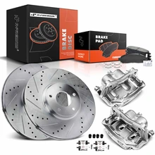 8 Pcs Front Drilled Brake Rotors & Pads + Brake Calipers
