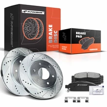 Front Drilled Rotors & Ceramic Brake Pads