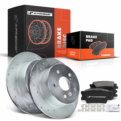 Rear Drilled Rotors & Ceramic Brake Pads