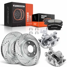 Front Drilled Brake Rotors & Pads + Brake Calipers