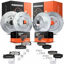 Front & Rear Drilled Rotors & Ceramic Brake Pads