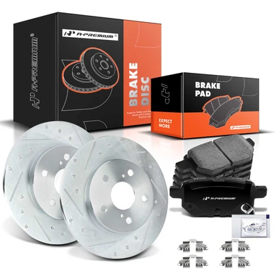 Rear Drilled Rotors & Ceramic Brake Pads