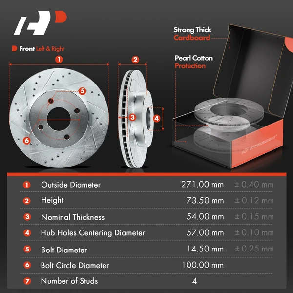 Drilled & Slotted Front Disc Brake Rotors & Pads + Rear Drums & Shoes Kit, 12 Pcs, Front & Rear, A-Premium, APBRPS1550