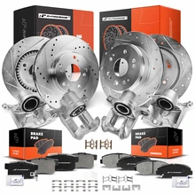 16 Pcs Front & Rear Drilled Brake Rotors & Pads + Brake Calipers for Honda CR-V 2002-2004