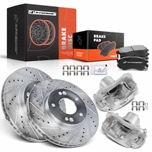 8 Pcs Front Drilled Brake Rotors & Pads + Brake Calipers