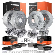 16 Pcs Front & Rear Drilled Brake Rotors & Pads + Brake Calipers