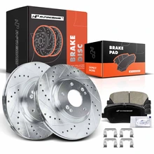 Front Drilled Rotors & Ceramic Brake Pads