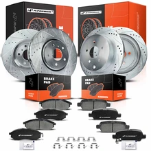 Front & Rear Drilled Rotors & Ceramic Brake Pads