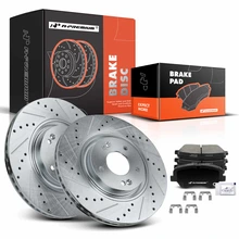 Front Drilled Rotors & Ceramic Brake Pads