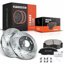 Front Drilled Rotors & Ceramic Brake Pads