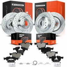 Front & Rear Drilled Rotors & Ceramic Brake Pads
