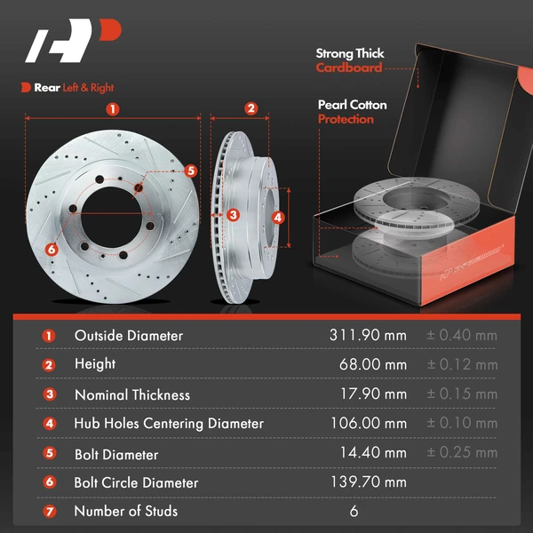 16-PC Brake Rotor + Brake Pad + Brake Caliper, Front & Rear, 4-Piston (Front); 1-Piston (Rear), A-Premium APBRPS862