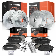 Front & Rear Drilled Rotors & Ceramic Brake Pads