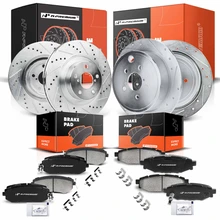 Front & Rear Drilled Rotors & Ceramic Brake Pads