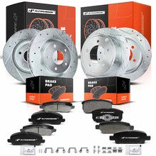 Front & Rear Drilled Rotors & Ceramic Brake Pads