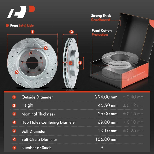 Drilled & Slotted Front Disc Brake Rotors & Pads + Rear Drums & Shoes Kit, 12 Pcs, Front & Rear, A-Premium, APBRPS1568