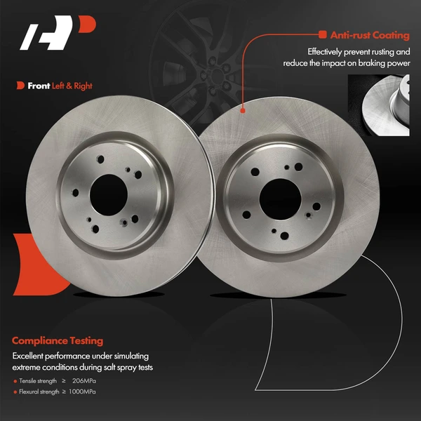 2 Pcs Front Disc Brake Rotors for Acura RDX 2019-2023 L4 2.0L
