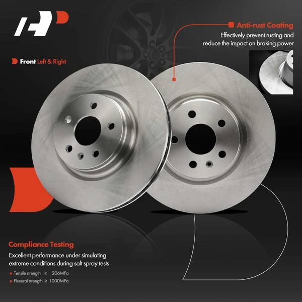 2 Pcs Front Disc Brake Rotors for Tesla Model S 2012-2021 Model Pcs 2017-2021