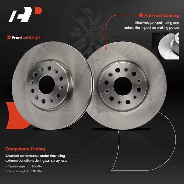 2 Pcs Front Disc Brake Rotors for Chevy Blazer Traverse Buick Enclave GMC Acadia