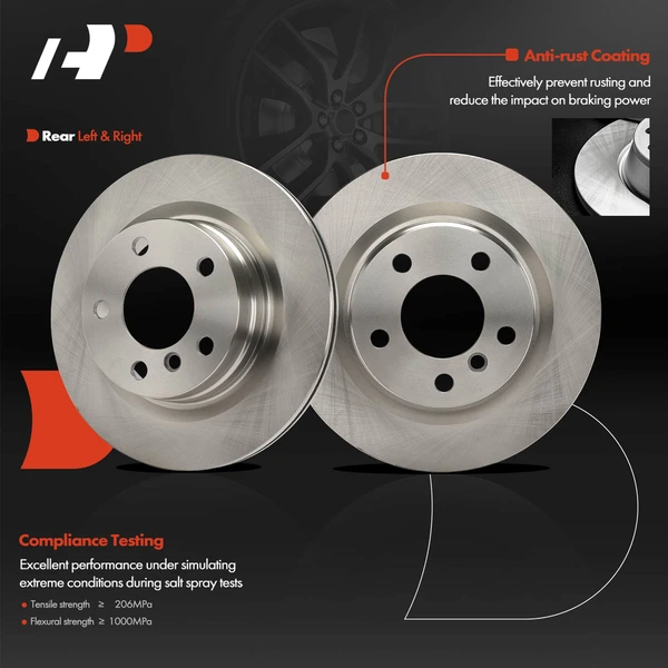 2 Pcs Rear Disc Brake Rotors for BMW 228i 228i xDrive 230i 230i xDrive 320i xDrive