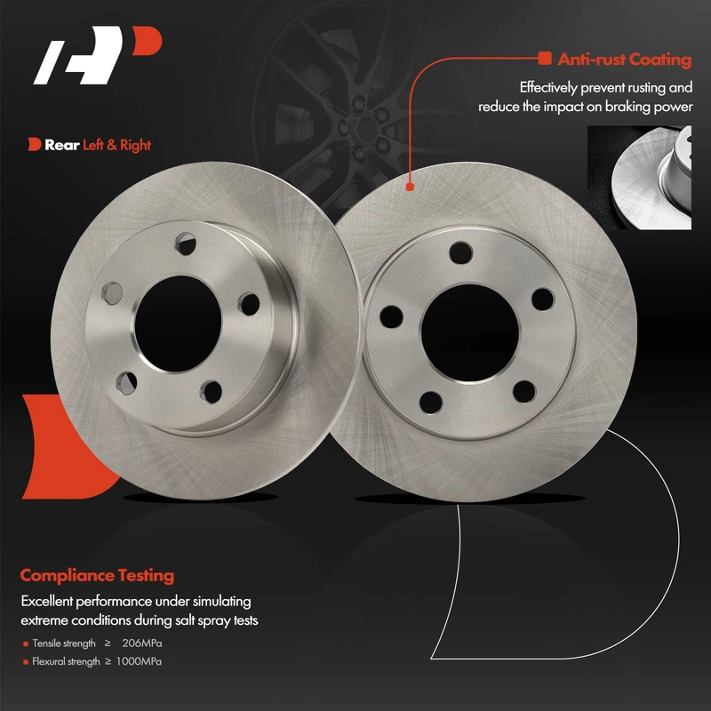 2 Pcs Rear Disc Brake Rotors for Audi A4 Quattro 1996-2001 Volkswagen Passat