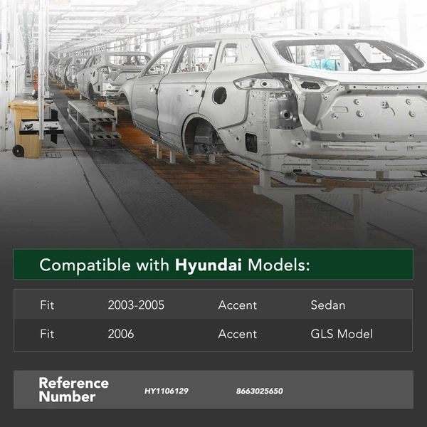 Rear Bumper Face Bar Reinforcement for Hyundai Accent 2003-2006 Steel