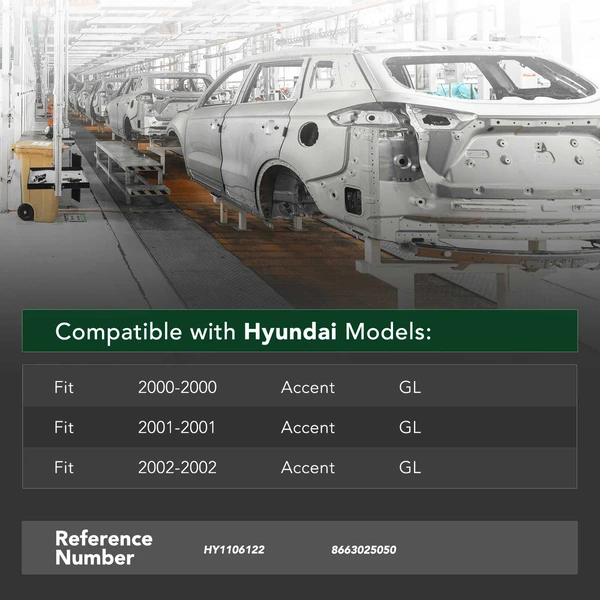 Rear Bumper Reinforcement Impact Bar for 2000-2002 Hyundai Accent